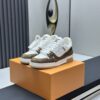 Mocha Brown & White Patent Low-Top Sneakers
