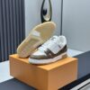 Mocha Brown & White Patent Low-Top Sneakers