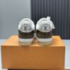 Mocha Brown & White Patent Low-Top Sneakers