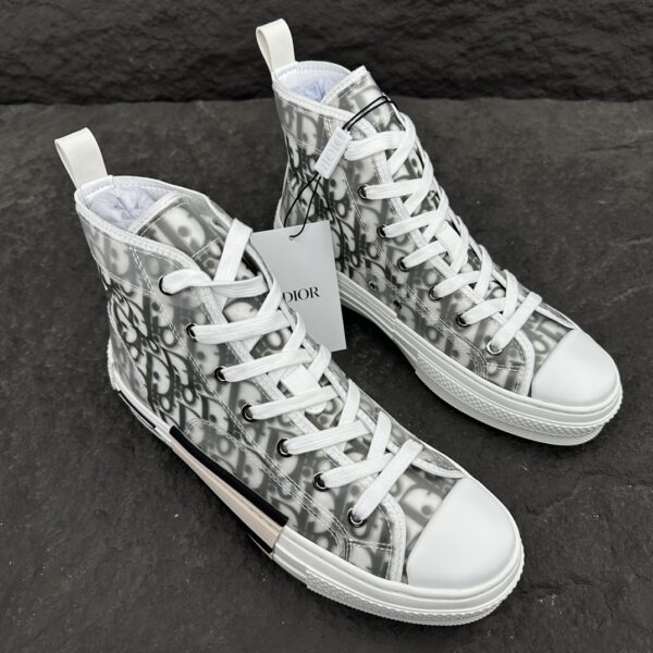 sy_no_01AC2A2BD7EA4925290769B29CDFB7CB_1 Dior B23 Classic Black & White Oblique Transparent High-Top Sneakers