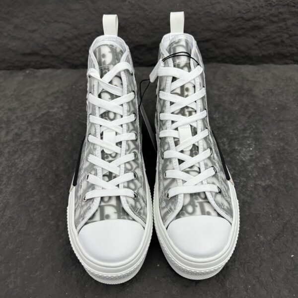 sy_no_01AC2A2BD7EA4925290769B29CDFB7CB_2 Dior B23 Classic Black & White Oblique Transparent High-Top Sneakers
