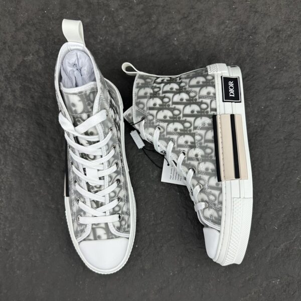 sy_no_01AC2A2BD7EA4925290769B29CDFB7CB_3 Dior B23 Classic Black & White Oblique Transparent High-Top Sneakers