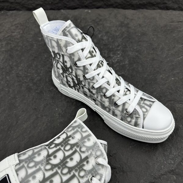 sy_no_01AC2A2BD7EA4925290769B29CDFB7CB_4 Dior B23 Classic Black & White Oblique Transparent High-Top Sneakers