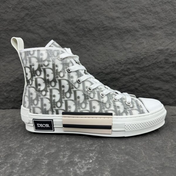 sy_no_01AC2A2BD7EA4925290769B29CDFB7CB_6 Dior B23 Classic Black & White Oblique Transparent High-Top Sneakers