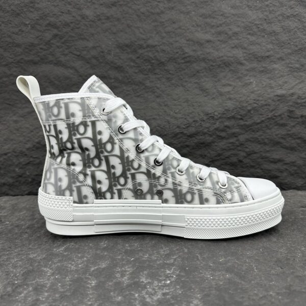 sy_no_01AC2A2BD7EA4925290769B29CDFB7CB_8 Dior B23 Classic Black & White Oblique Transparent High-Top Sneakers
