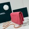 sy_no_025130AA795BE37ADC76512069879F1C_1 Rose Pink Quilted Textured Calfskin WOC Chain Wallet