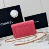 sy_no_025130AA795BE37ADC76512069879F1C_2 Rose Pink Quilted Textured Calfskin WOC Chain Wallet