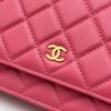 sy_no_025130AA795BE37ADC76512069879F1C_4 Rose Pink Quilted Textured Calfskin WOC Chain Wallet