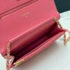 sy_no_025130AA795BE37ADC76512069879F1C_5 Rose Pink Quilted Textured Calfskin WOC Chain Wallet