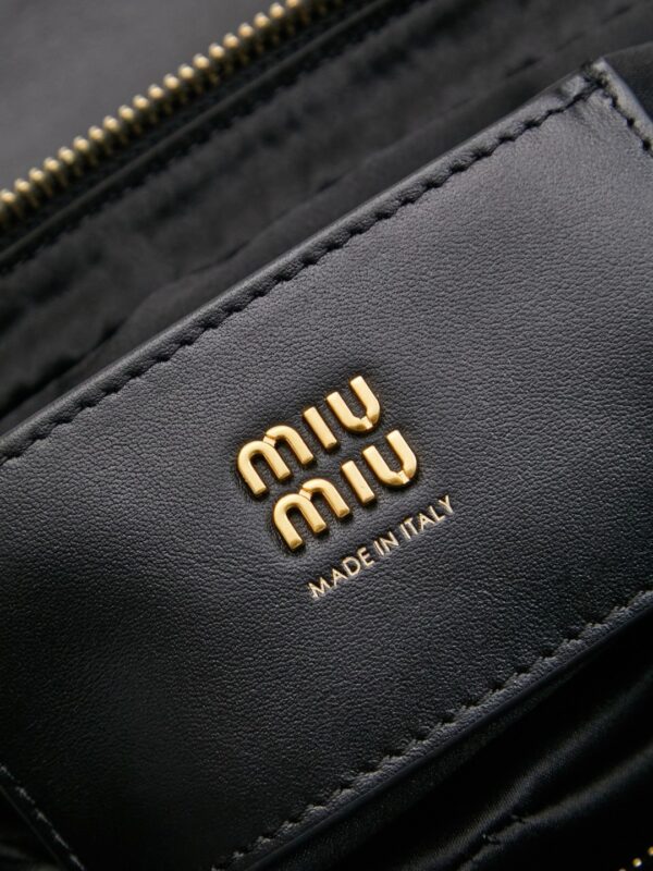 sy_no_02DEB49B1CCA272380CAE56E52C0B1AE_8 New Miu Miu Black Flap Bowling Bag – Versatile Women's Commuter Handbag (Long-Handle Shoulder/Underarm Bag)