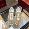 sy_no_039403048EA36AE7AF0BE5907DDB7000_6 Gucci B Sneaker in Beige GG Canvas & Suede with White Interlocking G Logo