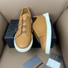 sy_no_04A70846A6F14AE2FC6423032BC7838A_4 Caramel & Camel Textured Leather Slip-On Sneakers