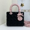 Lady Dior Four-Compartment Mini Bag – Black & Pink Suede