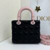 Lady Dior Four-Compartment Mini Bag – Black & Pink Suede
