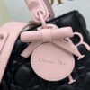 Lady Dior Four-Compartment Mini Bag – Black & Pink Suede
