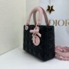 Lady Dior Four-Compartment Mini Bag – Black & Pink Suede