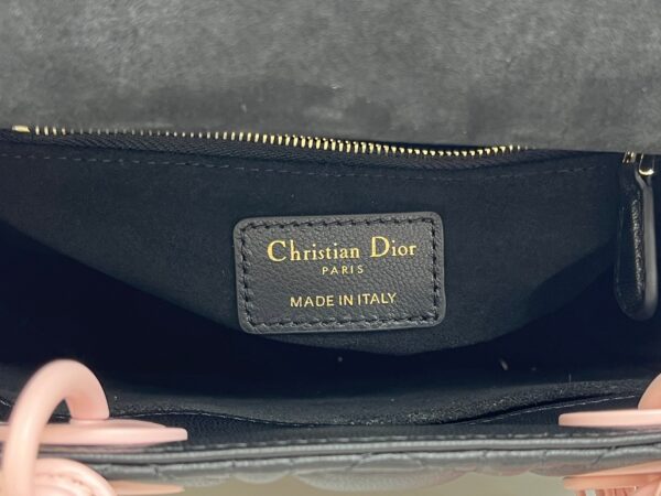 Lady Dior Four-Compartment Mini Bag – Black & Pink Suede