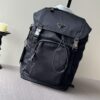 Parachute Nylon & Calfskin Backpack – Black