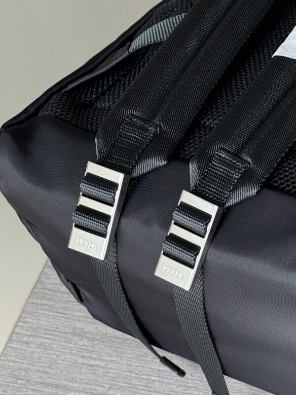 Parachute Nylon & Calfskin Backpack – Black