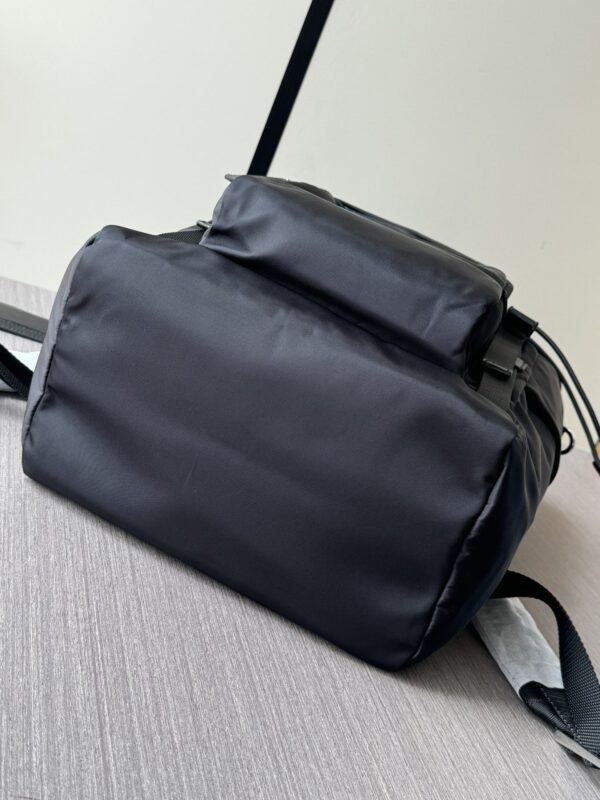 Parachute Nylon & Calfskin Backpack – Black