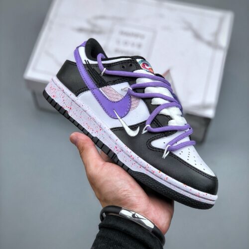 Nike Dunk Low – Panda / Purple Double Lace