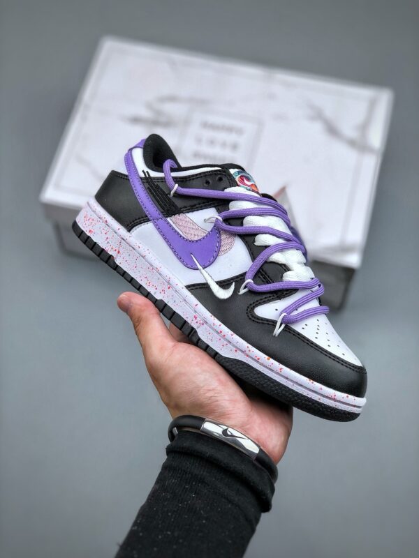 Nike Dunk Low – Panda / Purple Double Lace