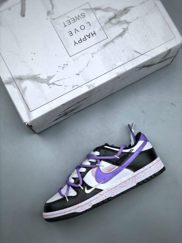 Nike Dunk Low – Panda / Purple Double Lace