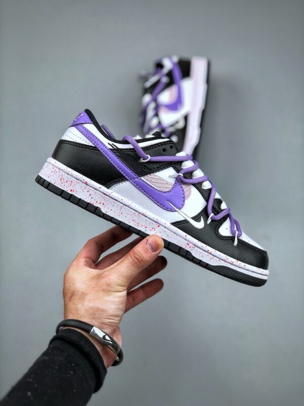 Nike Dunk Low – Panda / Purple Double Lace