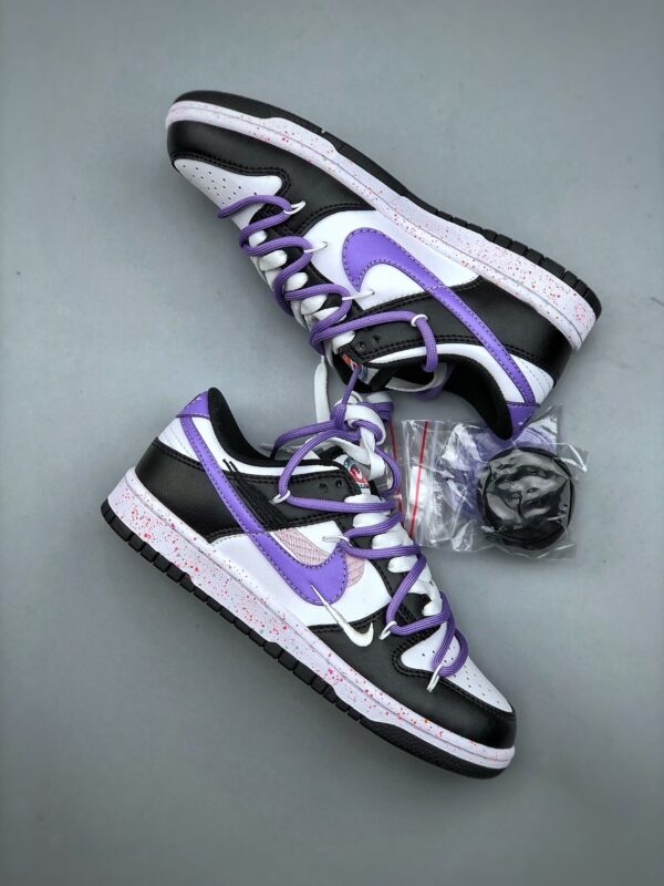 Nike Dunk Low – Panda / Purple Double Lace