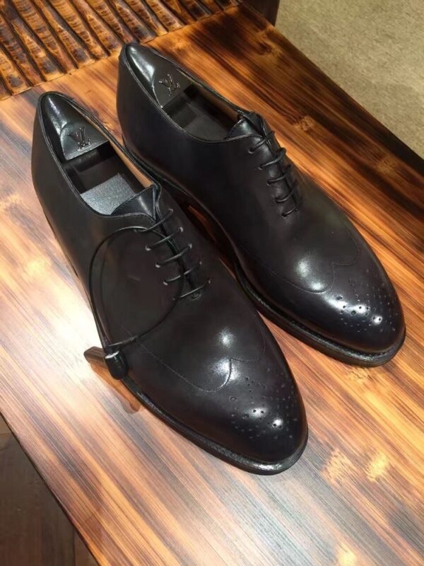 sy_no_05E75E6D6233D76DDA7C2EF35E5A547F_0 Black Patina Leather Oxford Dress Shoes