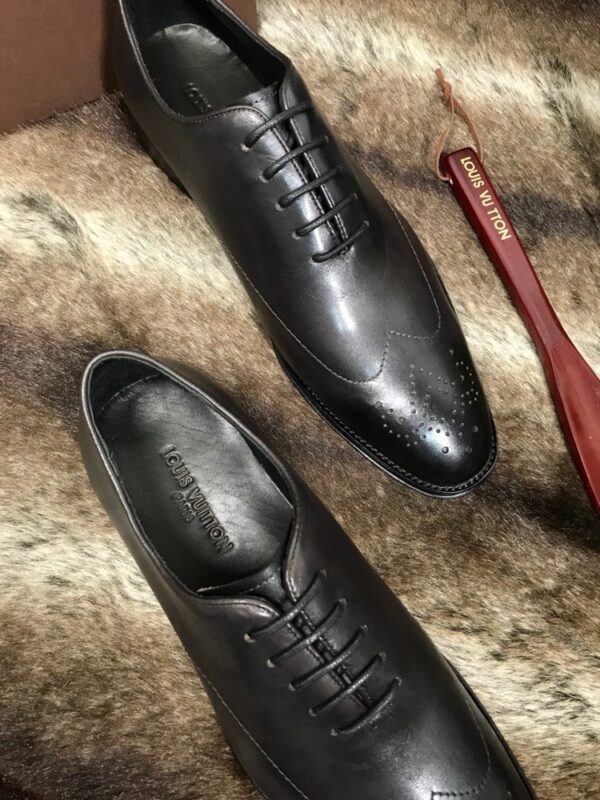sy_no_05E75E6D6233D76DDA7C2EF35E5A547F_4 Black Patina Leather Oxford Dress Shoes