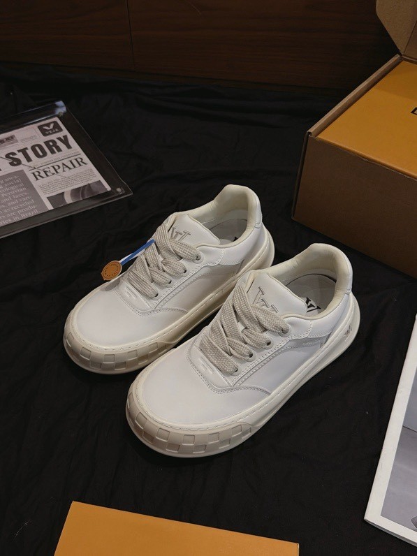 Louis Vuitton LV Checker All White & Off-White Chunky Sneakers