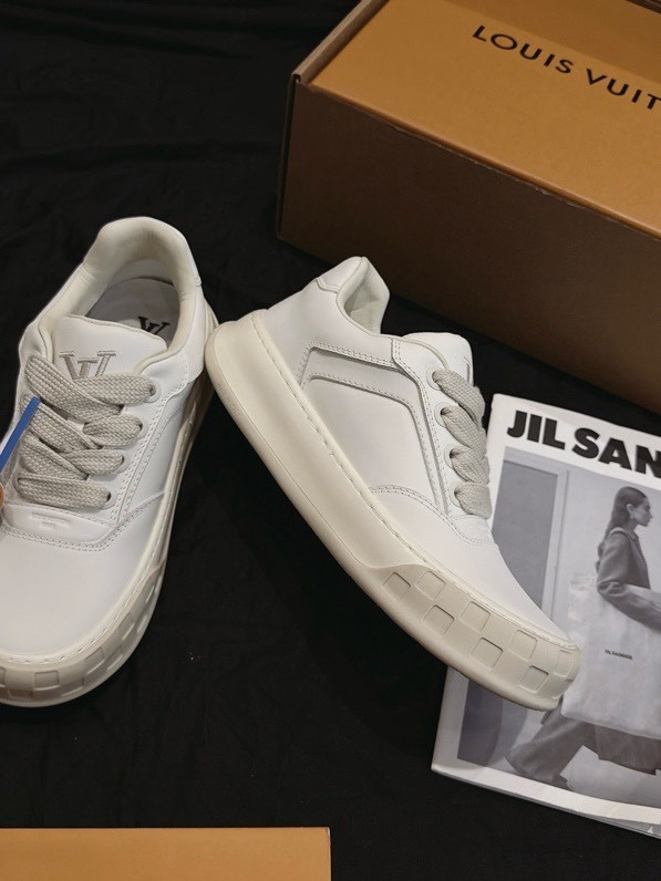 Louis Vuitton LV Checker All White & Off-White Chunky Sneakers