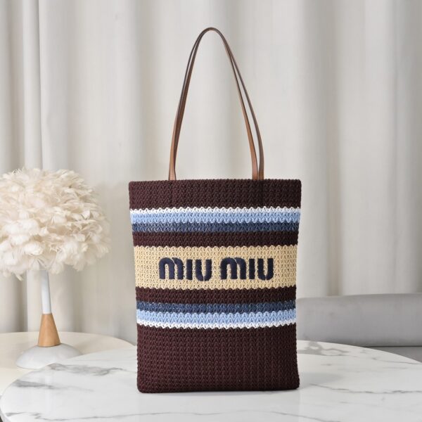 Miu Miu Logo-Embellished Crochet Tote Bag