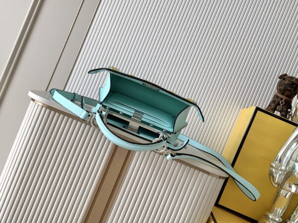 Fendi Iconic Peekaboo ISeeU Large Bag – Teal Blue Color-Block Calfskin