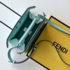Fendi Iconic Peekaboo ISeeU Large Bag – Teal Blue Color-Block Calfskin