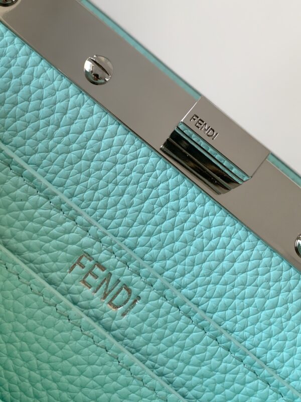 Fendi Iconic Peekaboo ISeeU Large Bag – Teal Blue Color-Block Calfskin