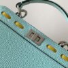 Fendi Iconic Peekaboo ISeeU Large Bag – Teal Blue Color-Block Calfskin