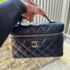 Chanel Black & Gold Quilted Double-C "Box Bag" (25C Collection) with Top Handle