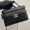 Chanel Black & Gold Quilted Double-C "Box Bag" (25C Collection) with Top Handle