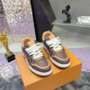 sy_no_07E04111C3E85D31E80613AEE229A5B6_0 Louis Vuitton LV Trainer Dark Brown & Tan Retro Sneakers