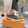 sy_no_07E04111C3E85D31E80613AEE229A5B6_1 Louis Vuitton LV Trainer Dark Brown & Tan Retro Sneakers
