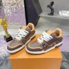 sy_no_07E04111C3E85D31E80613AEE229A5B6_3 Louis Vuitton LV Trainer Dark Brown & Tan Retro Sneakers