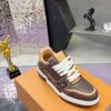 sy_no_07E04111C3E85D31E80613AEE229A5B6_4 Louis Vuitton LV Trainer Dark Brown & Tan Retro Sneakers