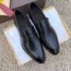 sy_no_0829EEE8F0D727F9161361BC7ADB8006_1 Black Smooth Calfskin Penny Loafers