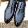 sy_no_0829EEE8F0D727F9161361BC7ADB8006_6 Black Smooth Calfskin Penny Loafers