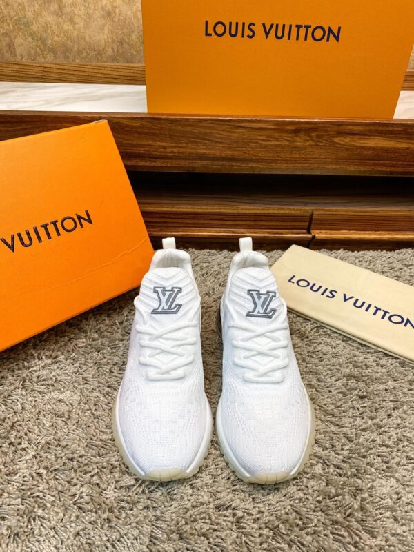 White Knit Gradient Purple Running Sneakers