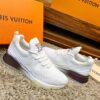 White Knit Gradient Purple Running Sneakers
