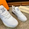 White Knit Gradient Purple Running Sneakers