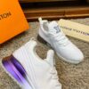 White Knit Gradient Purple Running Sneakers